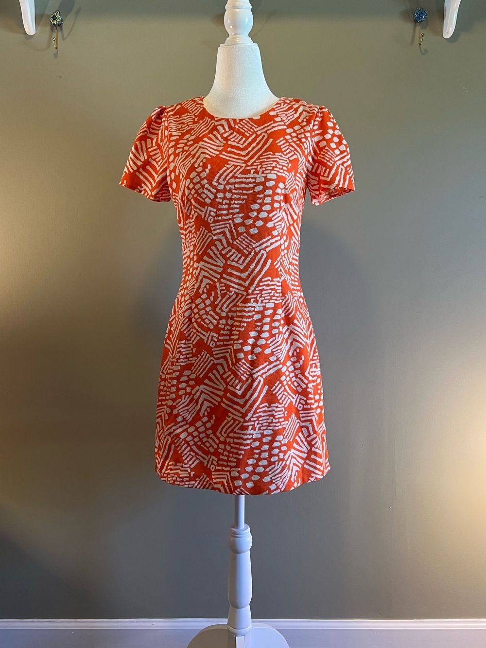 Moon Collection Orange & White Printed‎ Mini Dress